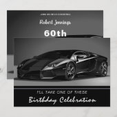 Stylin Fast Car Birthday Uitnodiging (Voorkant / Achterkant)
