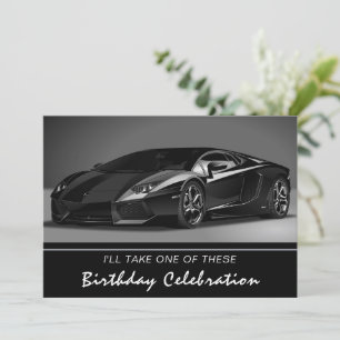 Stylin Fast Car Birthday Uitnodiging