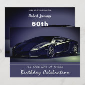 Stylin Fast Car Invitation Anniversaire (Devant / Derrière)