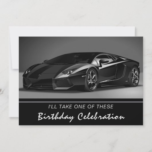 Stylin Fast Car Invitation Anniversaire (Devant)