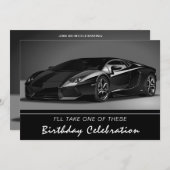 Stylin Fast Car Invitation Anniversaire (Devant / Derrière)