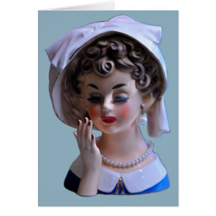 Stylin' Lady Head Vase Manicure Casquette Carte de