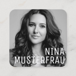Stylische Foto Visitenkarten Vorlage -  Vierkante Visitekaartje