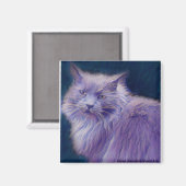 Stylisé Chat #1 Aimant à brindilles violettes (Recto/Verso)