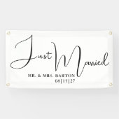 Stylisé Juste Marié Bannière de voiture (Horizontal)