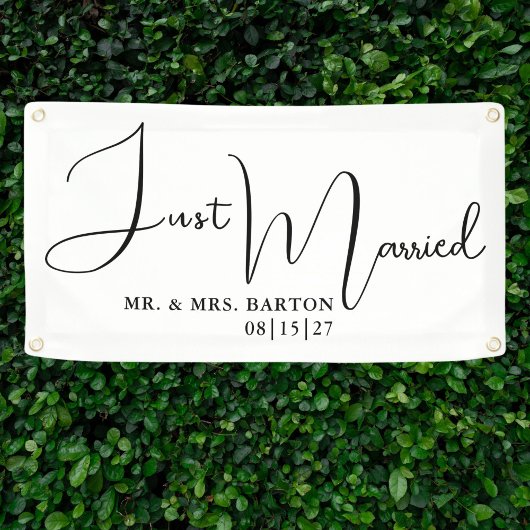 Stylisé Juste Marié Bannière de voiture