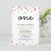 STYLISH 1ER anniversaire fête INVITATION mint rose (Debout devant)