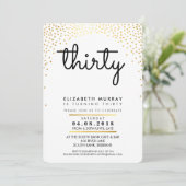 STYLISH 30E anniversaire de fête INVITATION or con (Debout devant)