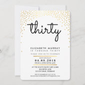 STYLISH 30E anniversaire de fête INVITATION or con (Devant)