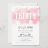 STYLISH 30e anniversaire INVITATION aquarelle rose (Devant)