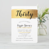 STYLISH 30E anniversaire invitation faux brush or (Debout devant)