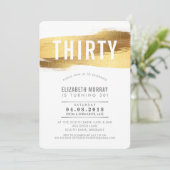 STYLISH 30E anniversaire INVITATION faux or brosse (Debout devant)
