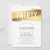 STYLISH 30E anniversaire INVITATION faux or brosse (Devant)