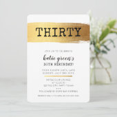 STYLISH 30E anniversaire INVITATION faux or brosse (Debout devant)