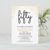 STYLISH 50E anniversaire de fête INVITATION or con (Debout devant)
