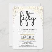 STYLISH 50E anniversaire de fête INVITATION or con (Devant)