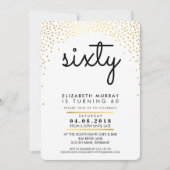 STYLISH 60E anniversaire de fête INVITATION or con (Devant)