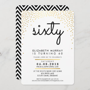 STYLISH 60E anniversaire INVITATION de confetti d'