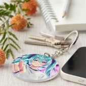 "Stylish Acrylic Circle Keychain Durable " (Voorkant Rechts)