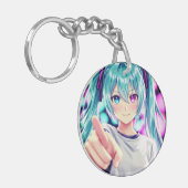 "Stylish Acrylic Circle Keychain Durable " (Voorkant Links)