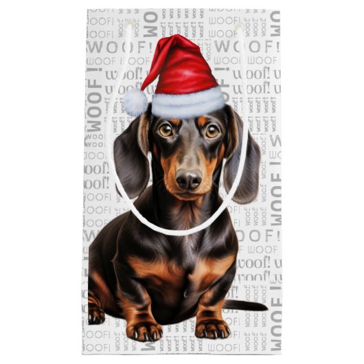 Stylish and Funny Dachshund Lover Christmas Klein Cadeauzakje (Voorkant)