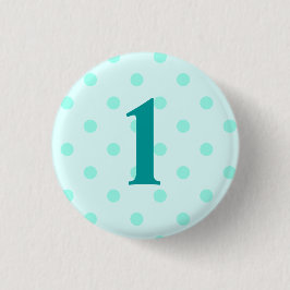 Stylish Aqua Polka Dots Age Ronde Button 3,2 Cm