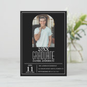 Stylish Arch Photo Graduation Invitation (Debout devant)