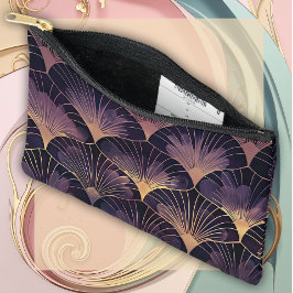 Stylish Art Deco Fans in Purple Etui