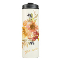 Stylish Autumn Herfst Waterverf Floral Personalize