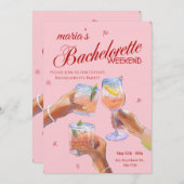 Stylish Bachelorette Weekend Invitation for Bride Kaart (Voorkant / Achterkant)