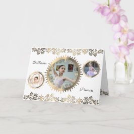 Stylish Ballerina Personalized Photo Collage Card Kaart