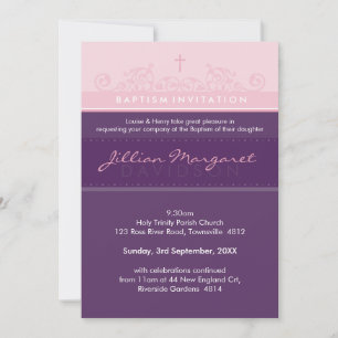 STYLISH BAPTISM INVITATIONS :: élégant 2P