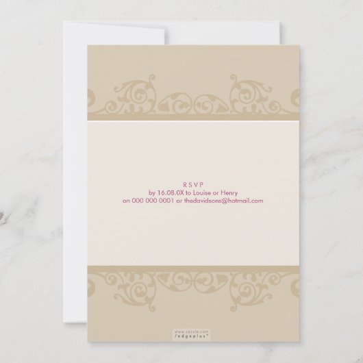 STYLISH BAPTISM INVITATIONS :: élégant 4P (Dos)