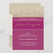 STYLISH BAPTISM INVITATIONS :: élégant 4P (Devant / Derrière)