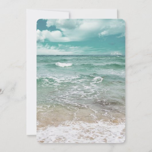 Stylish Beach Starfish Mariage Invitations personn (Dos)