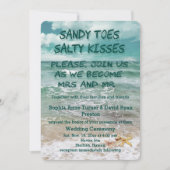 Stylish Beach Starfish Mariage Invitations personn (Devant)
