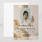 Stylish Birthday Invitation | Simple Custom Card (Devant / Derrière)