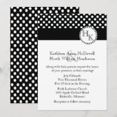 Stylish Black and White Monogram Wedding Kaart (Voorkant / Achterkant)