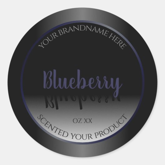Stylish Black and White Product Labels Blue Frame (Voorkant)