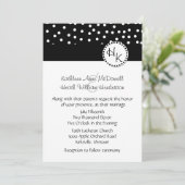 Stylish Black and White Wedding Invitation Kaart (Staand voorkant)