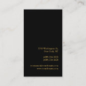 Stylish Black Gold Monogram Visitekaartje (Achterkant)