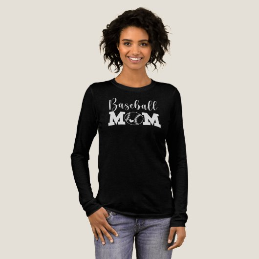 Stylish Black Long Sleeve for Proud Baseball Moms Tri-Blend Shirt (Voorkant)