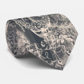 Stylish Black Paris Toile Design Stropdas (Opgerold)