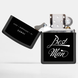 Stylish Black Retro Typography Best Man Groomsmen
