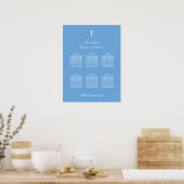 Stylish Blue 6 Table Baptême Poster du tableau (Cuisine)