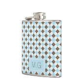 Stylish Blue and Brown Argyle Pattern Monogram Heupfles (Links)