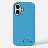 Stylish Blue Personalized Name  Case-Mate iPhone Case (Achterkant)