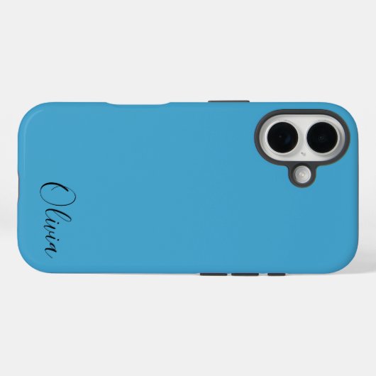 Stylish Blue Personalized Name  Case-Mate iPhone Case (Achterkant (horizontaal))