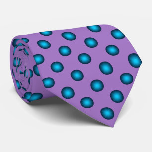 Stylish Blue Polka Dot w. Achtergrond lavender Stropdas
