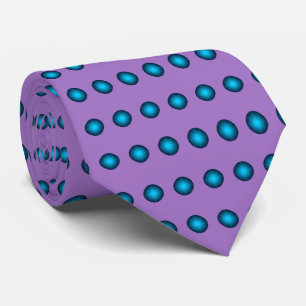 Stylish Blue Polka Dot w. Achtergrond lavender Stropdas